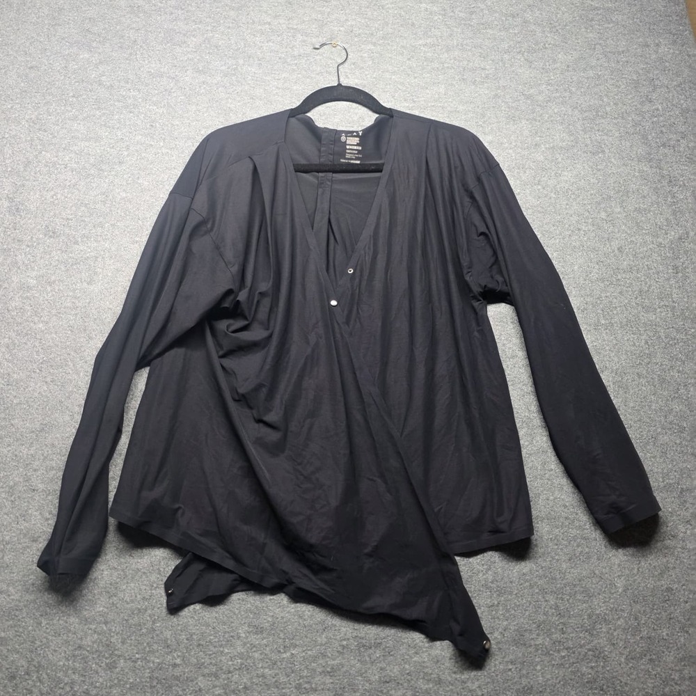 ADAY That's A Wrap Black Wrap Top Women's Size M Made in Italy Stretch